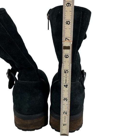 UGG Chaney Boots 6 Black Suede Buckle Moto 1006042 - Picture 3 of 10